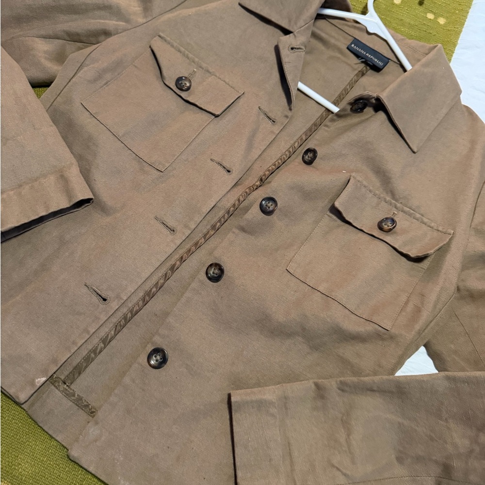 Banana Republic Men’s Tan Button-Front Shirt Jacket